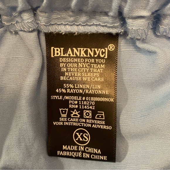 New BLANK NYC  Linen Pull- On Shorts In Bright Blue  Women’s Size XS - Picture 15 of 16
